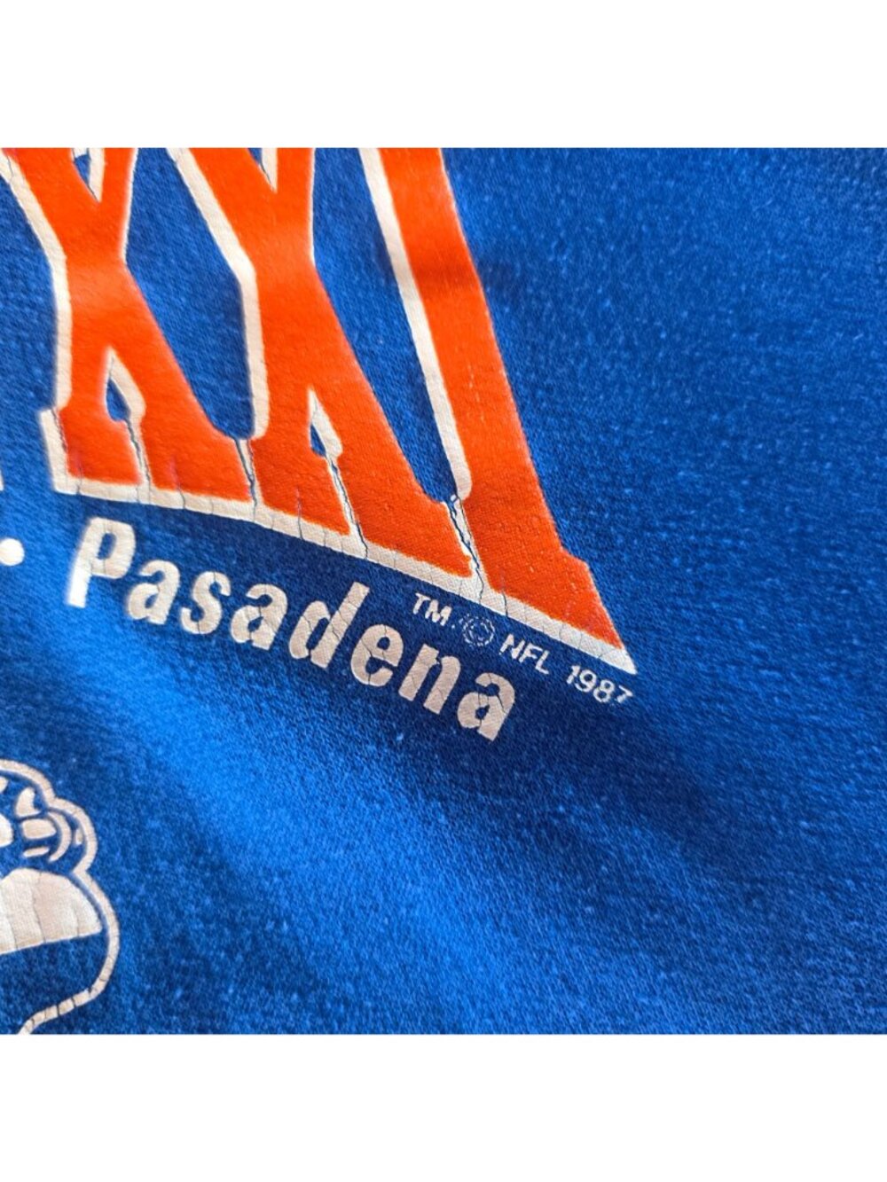 Vintage Trench Mens XL Sweatshirt Denver Broncos Super Bowl XXI 1987 Rose Bowl - Picture 4 of 11
